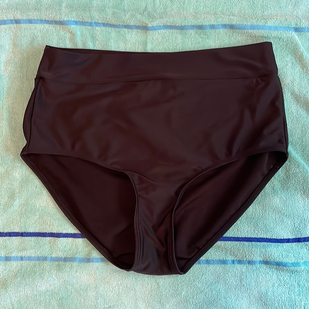 Janela Bay black high waisted swim bottom